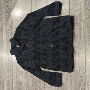 VINTAGE | Kristen Blake Black Teddy Bear Coat | Medium Black Apres l RARE
